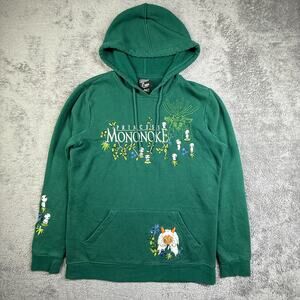 Princess Mononoke Kodama Hoodie Anime Fleece Adult S Green Pullover Our Universe